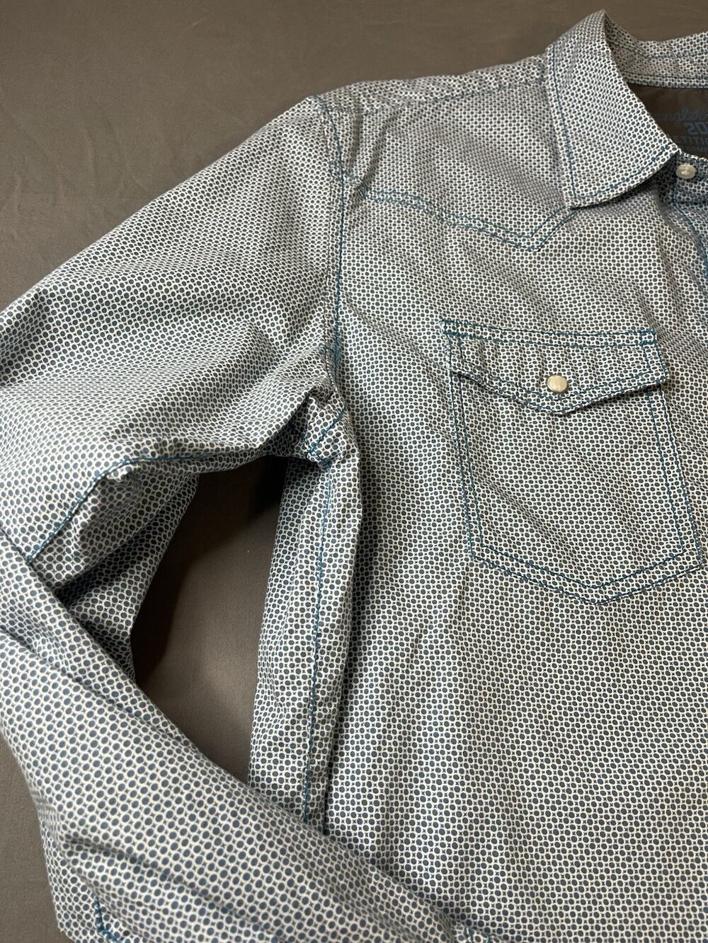 Wrangler 20X Competition Advanced Comfort Western Shirt Long Sleeve Large Blue